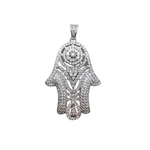 Hamsa full zirconia pendant Female Female Anniversary