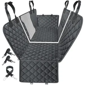 6-in-1 Dog Car Seat Cover For Back Seat, Waterproof Dog Car Hammock With Mesh Window & Side Flap, Pet Backseat Protector For Car,SUV,Truck