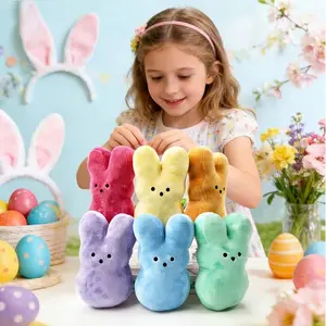 Cute Bunny Plush Toys Set of 6, Soft Huggable Stuffed Animals, Colors Include Rose, Perfect Gifts for Christmas Valentine's Day Birthday Easter