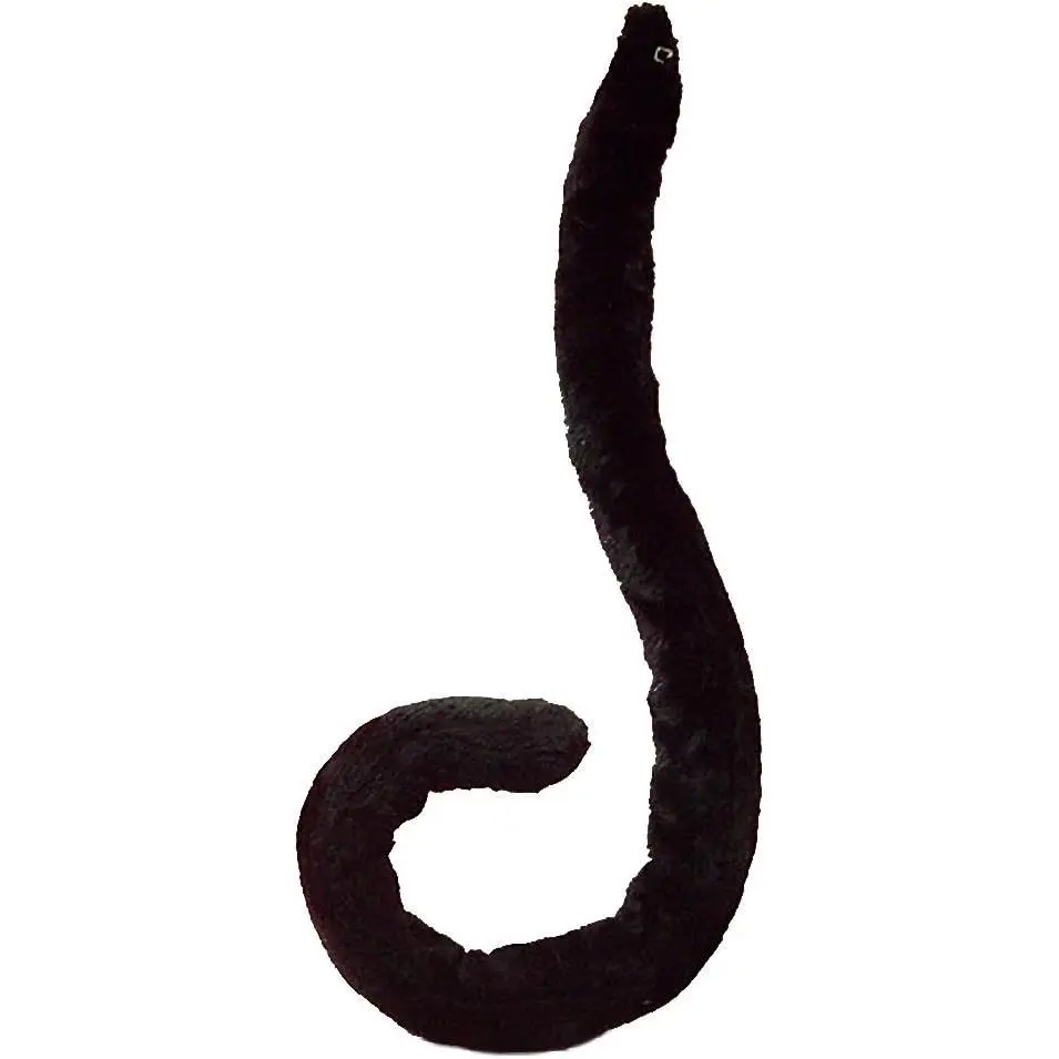 Unisex Long Fluffy Synthetic Polyester Cat Tail Costume Accessory - 68cm Bendable Anime-Style, Safety Pin Clip, Easy Install for Halloween Cosplay (Kids & Adults)