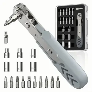 24 In1 Right Angle Screwdriver, 36-Tooth Mini Ratchet Wrench, Angle Screwdriver For Tight Spaces, Low Profile Offset Screwdriver. Suitable For Home Repairs, Such As Sewing Machine Or Computer Repairs, Assembling Blinds, Bookshelves And Furniture.