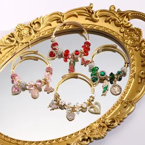 DIY Religious Virgin Mary Love Heart Beaded Charming Butterfly Bracelet