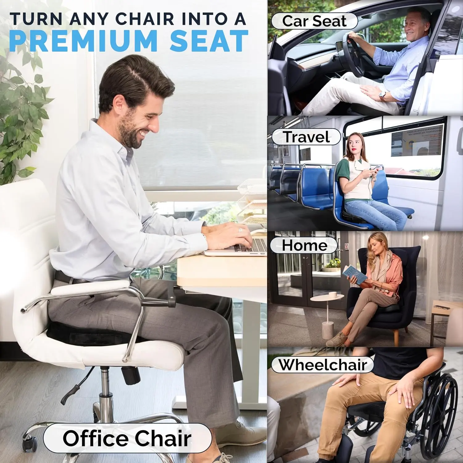 ComfiLife | Gel-Enhanced Memory Foam Seat Cushion Ergonomic