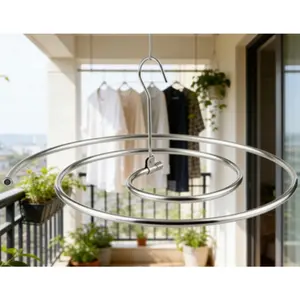 Heavy-duty laundry drying rack, space-saving spiral drying rack, suitable for bed sheets, towels, curtains - foldable drying rack for balconies, bathrooms and kitchens, ideal for small apartments, durable construction