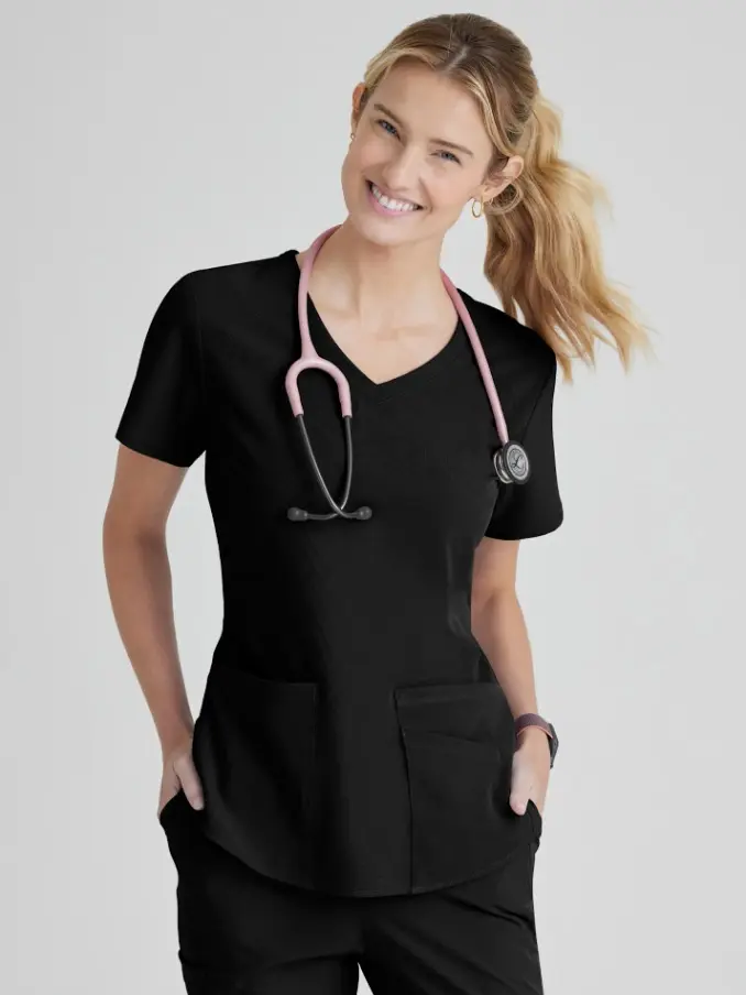 Breeze 3-Pocket Curved V-Neck Top