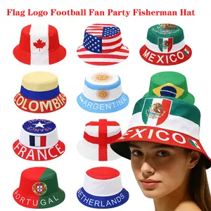 2026 Countries National Flag Bucket Hat Men Women Fan Party Reversible Sun Hat Fisherman Hat