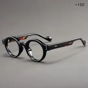 Fashionable Round Frame Reading Glasses, Lightweight Reading Glasses for Women & Men, Trendy Casual Eyeglasses for Work