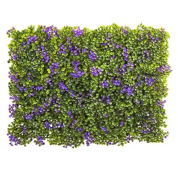 Nearly Natural 6 in. x 6 in. Purple and Green Clover Mat Set of 12
