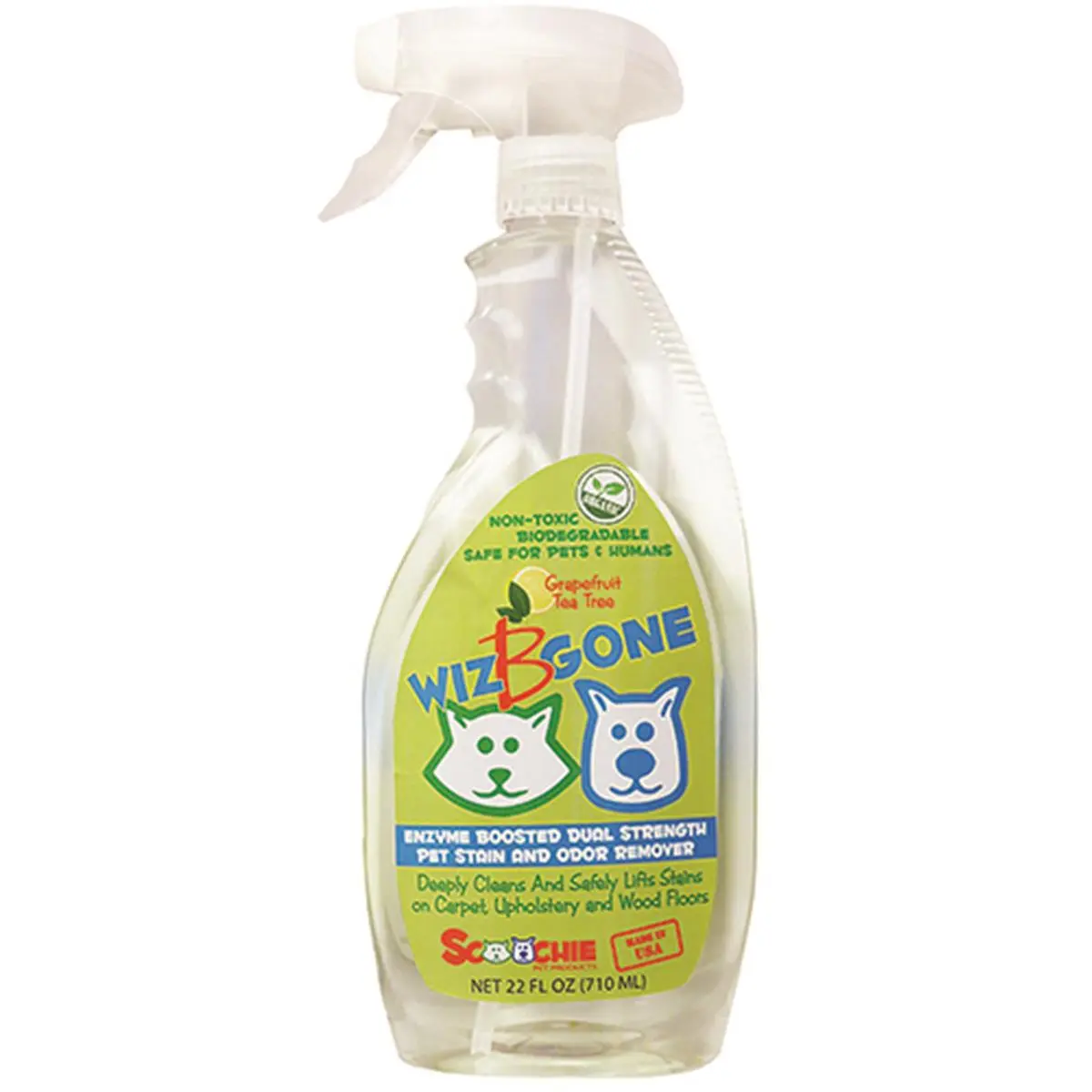 Schoochie Pet Wiz B Gone Stain and Odor Remover For Carpet and Upholstery, 22 oz.