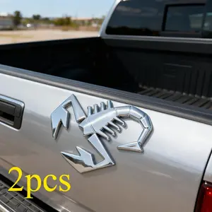 Scorpio Energy On Your Ride! Shiny Scorpion Car Sticker | Durable Metal Auto Accessory 2pcs