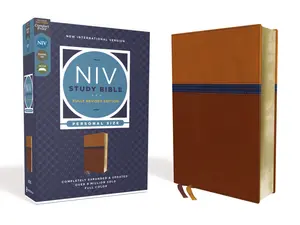 NIV Study Bible, Fully Revised Edition (Study Deeply. Believe Wholeheartedly.), Personal Size, Leathersoft, Brown/Blue, Red Letter, Comfort Print (NIV Study Bible, Fully Revised Edition) by Kenneth L. Barker||Mark L. Strauss||Jeannine K. Brown||Craig L.