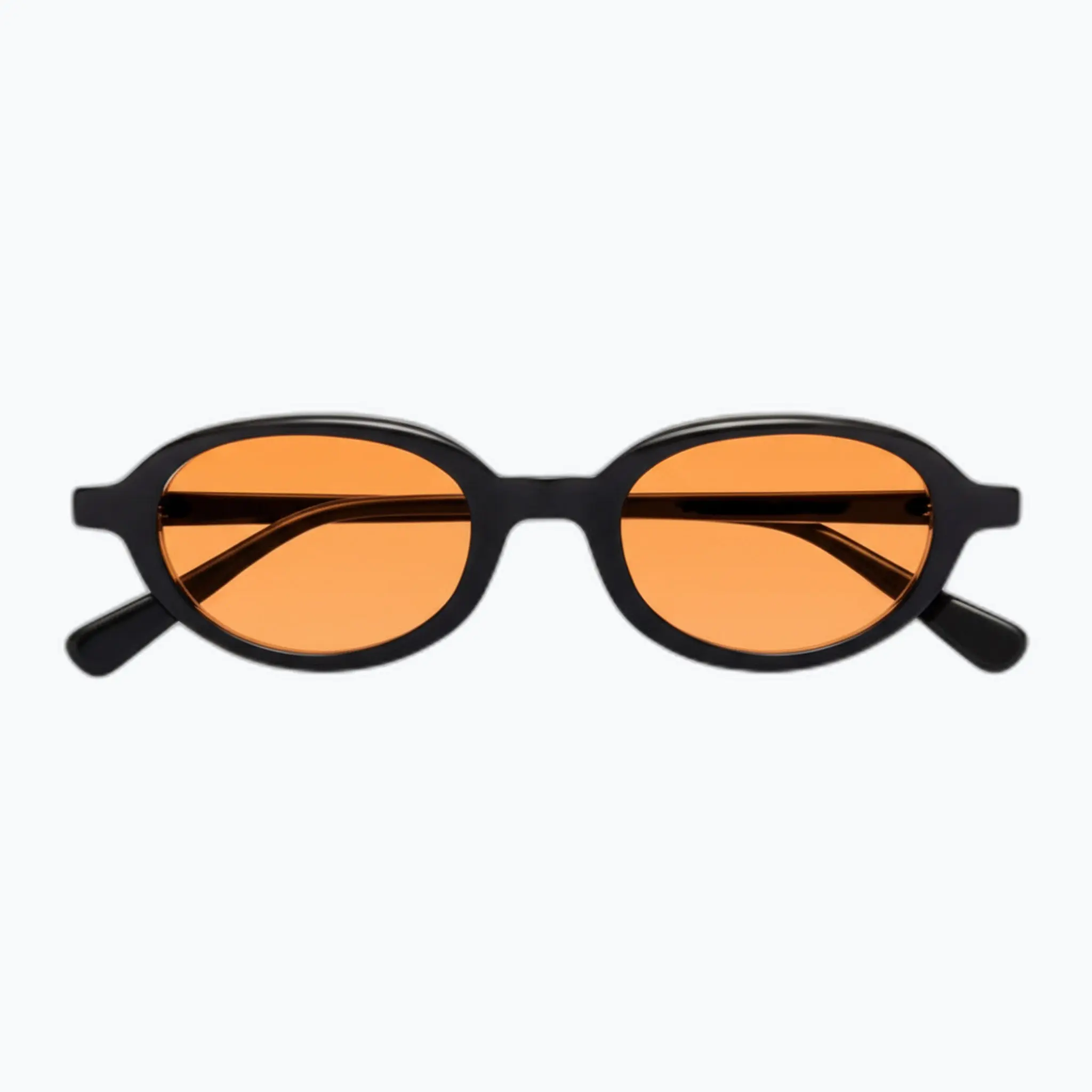 Full Rim Retro Oval Sunglasses for Female and Male Adults, Polarized Shades with a Hand-Finished Feel for Driving, Uv Protection Lens, Black/Amber, No
