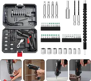 47 in 1 Electric Screwdriver Set, Electric Screwdrivers Cordless, 3.6V Li-ion 3.5N·m Max Torque Rotatable Drill Screwdriver for Home Improvement DIY Project, Fast Recharge