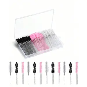 10/50/150pcs Disposable Hygiene Mascara Wands Eyelash Brush Spoolies,For Eye Lash Extension,Mascara Wands Makeup Brushes Applicators Disposable Crystal Pole Kits With Container,Eyebrow Brush,Eyeshadow Brush,Spoolie,Spoolie Brush.