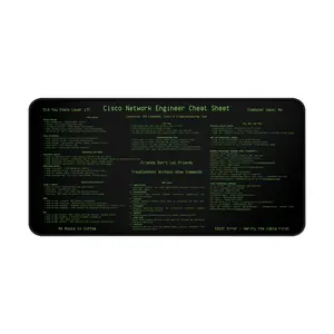 Cisco Network Engineer Cheat Sheet Desk Mat | IT Commands Reference