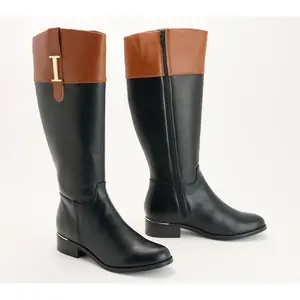 Isaac Mizrahi Live! Wide Calf Faux Leather Riding Boots