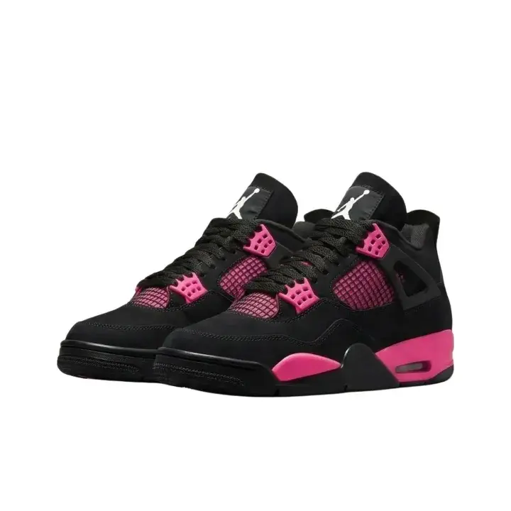 Unisex Black‑Hot Pink Casual Daily Sneakers With Original Shoe Box, All Day Comfort Wide Feet Friendly, Retro Style Shock Absorbing Lightweight Non‑Slip Breathable, Trendy Aesthetic Walking Campus Shoes For Teens And College Students