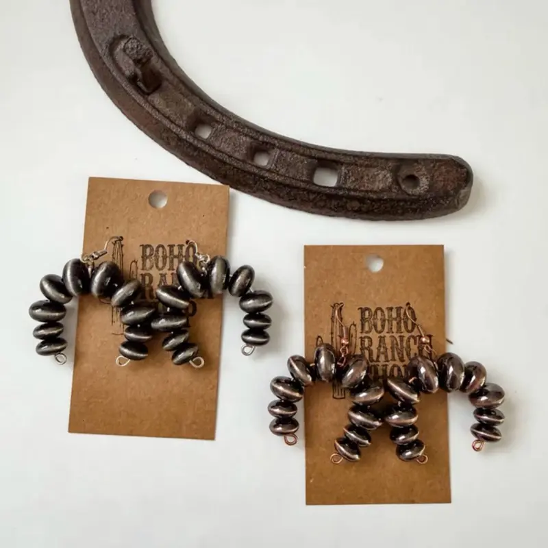 Boho Ranch Shop faux Western Style Flat Pearl Drop Dangle Earrings