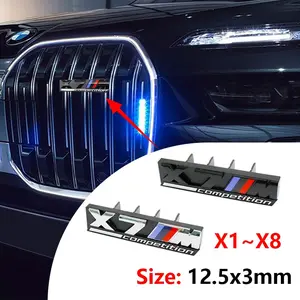 1pcs Bmw Front Grille Badge Xm Competition, Easy Snap-On Installation, Waterproof Scratch-Resistant, Fits X1 X3 X5 X7 Models, Car Badges