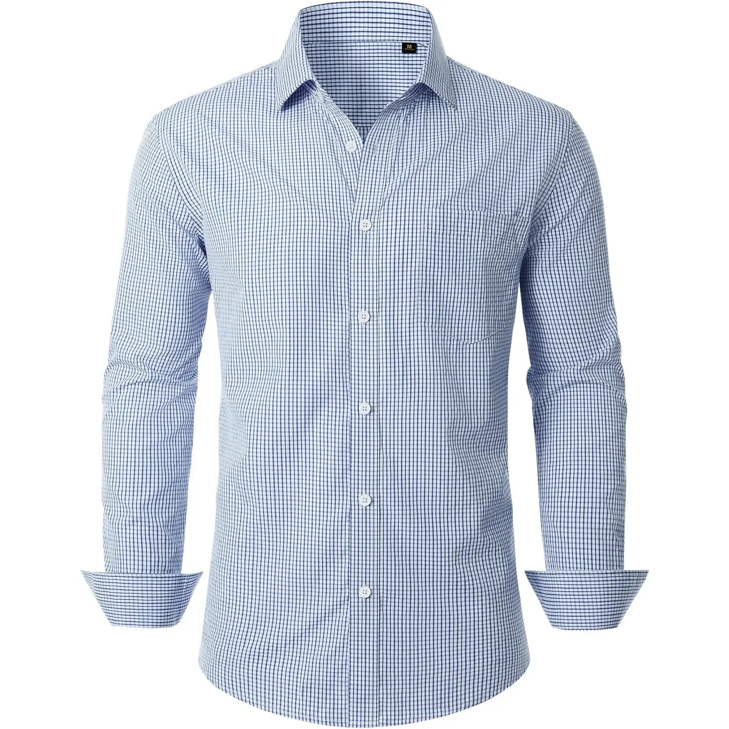 Men's Plaid Button Down Shirts Cotton Long Sleeve Dress Shirt Regular Fit Wrinkle Free Business Casual Gingham Top Men's Plaid Button Down Shirts Cotton Long Sleeve Dress Shirt Regular Fit Wrinkle Free Business Casual Gingham Top