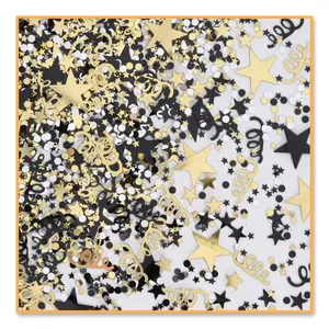 Beistle Awards Night Confetti - Assorted Shapes in Gold and Black for Celebrating Events
