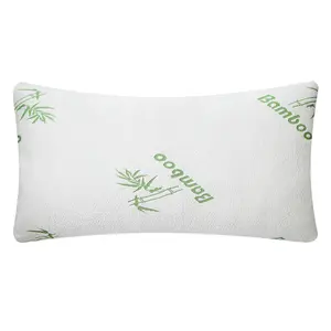 2Pcs Bamboo Memory Foam Pillow Hypoallergenic Bed Pillow For Head Neck Rest Sleeping Shredded Pillow Washable Cover Queen Size Pillow,summervibes