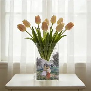 1pc Acrylic Flower Vase,Transparent Anne of Green Gables Book-Shaped Acrylic Vase for Home Decor, Perfect Home Decoration for Spring and Summer，Unique Modern Cute Aesthetic Cool Book-Style Vase For Bookshelf，Perfect Decor for Bedroom,Office Living Room