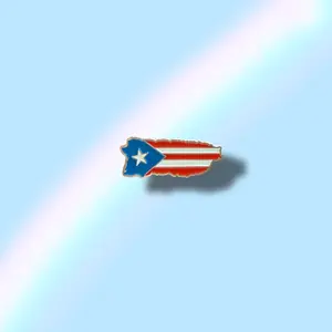 Metal Puerto Rico Map/Flag Pin - 1.25 x.50” Soft Enamel Design, Lightweight & Durable, Great for Personal Touches