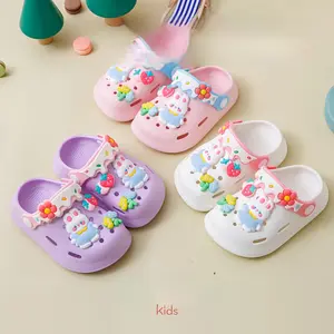 Adorable Cartoon Girls' Clogs - Breathable, Non-Slip EVA Sandals for Indoor/Outdoor Use, Perfect for Beach & Garden