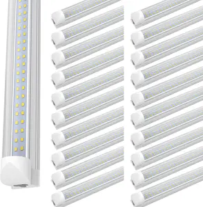 JESLED 8FT LED Shop Light 72W 9360LM 6000K Cool White T8 LED Tube Lights Fixture High Output 8 Foot Lights for Garage Workshop Warehouse Ceiling Bay Lighting Linkable 25 Pack