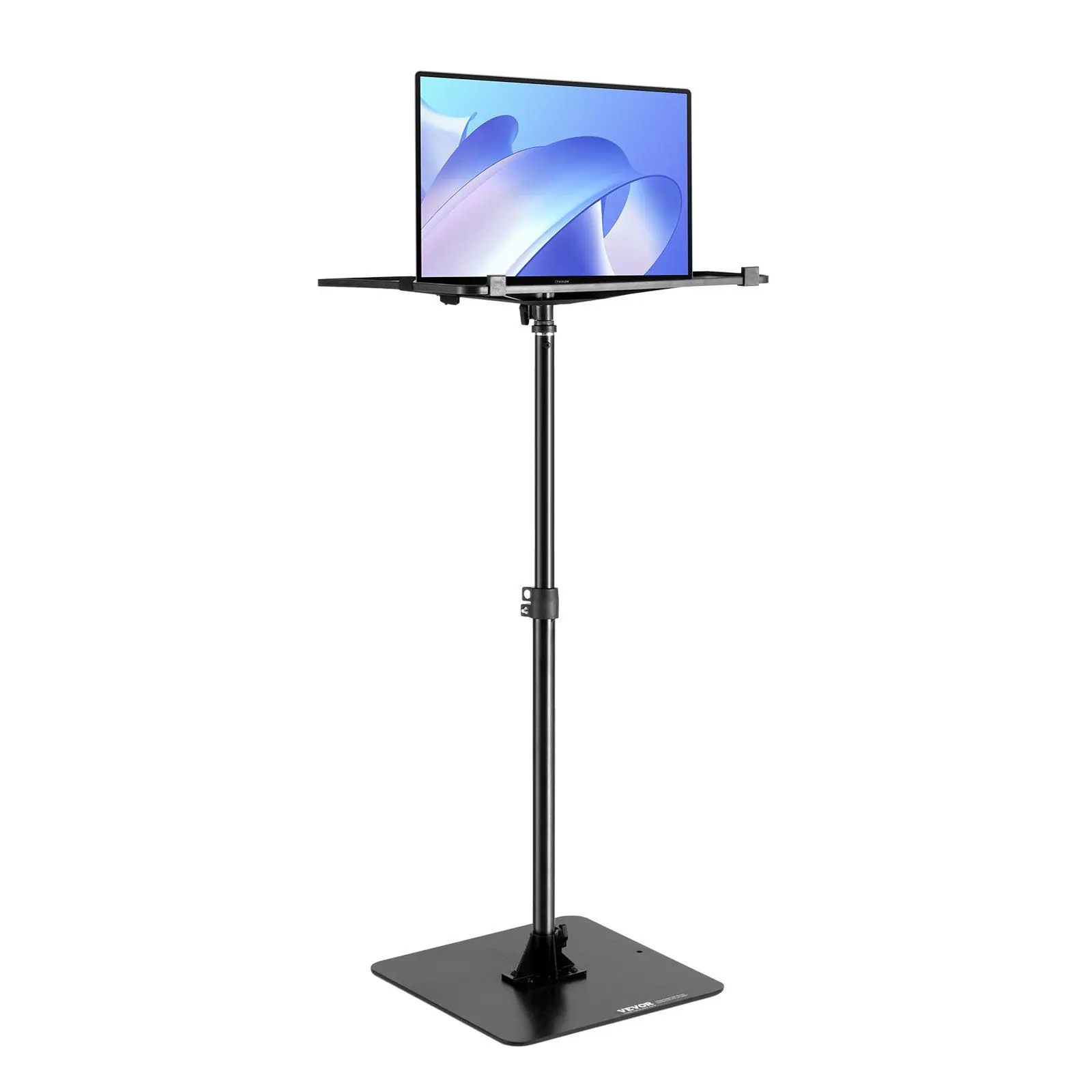 VEVOR Adjustable Projector Floor Stand with Tray & Accessories, 30.3-63.4 in Height, 22 lbs Max Load, Black DJ Equipment Mount for Outdoor Movies, Home, Office