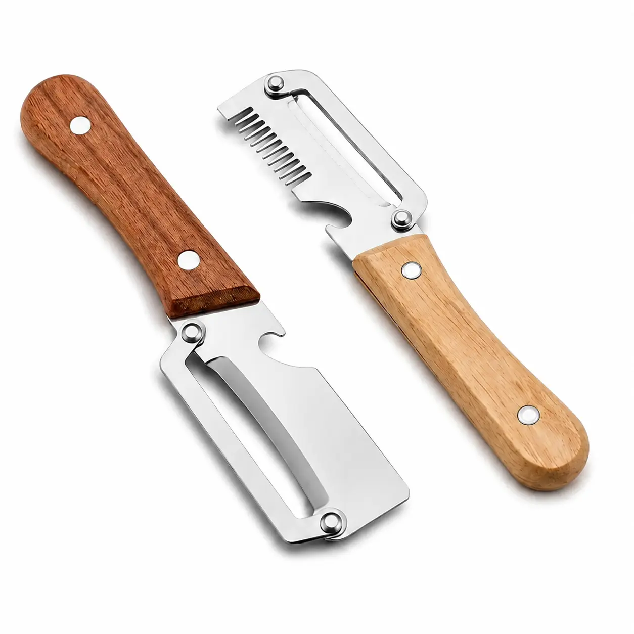 2PCS Multi-Functional Vegetable Peeler for Kitchen,3-in-1 Blades, Handheld Peeling Shredding and Bottle Opening Tools for Home Kitchen Cooking and Outdoor Camping, Home Essentials