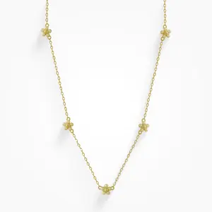 EVRY JEWELS Gold or Silver Plated Women's Daisy Dreams Necklace