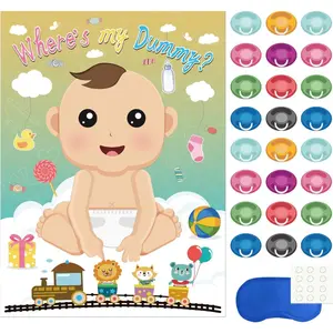 Baby Shower Party Games,Juegos para Baby Shower,Pin The Dummy on The Baby Game with 24Pcs Pacifier Stickers for Baby Shower Party Supplies Gifts gifts boyfriend gifts girlfriend #Traditional