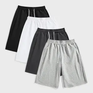 4 Pack Men's Solid Drawstring Loose Fit Straight 3/4 Sweatpants,Plain Casual versatile Joggers,unisex Minimalist knit Sports capri Pants,For Daily Wear,Suitable For Summer Menswear Activities Trousers,available in 4 pack & 3-pack & 2-pack & 1-pack options