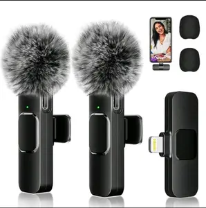 2 Pack Wireless Clip On Microphone for Phone Recording