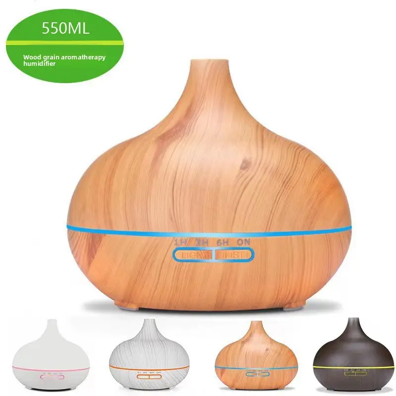 Light Wood Grain Rectangular Adjustable Aromatherapy Machine - Smart Bluetooth Humidifier with Remote Control, 7 LED Lights, Auto Shut-Off, Adjustable Intensity, for Home Use