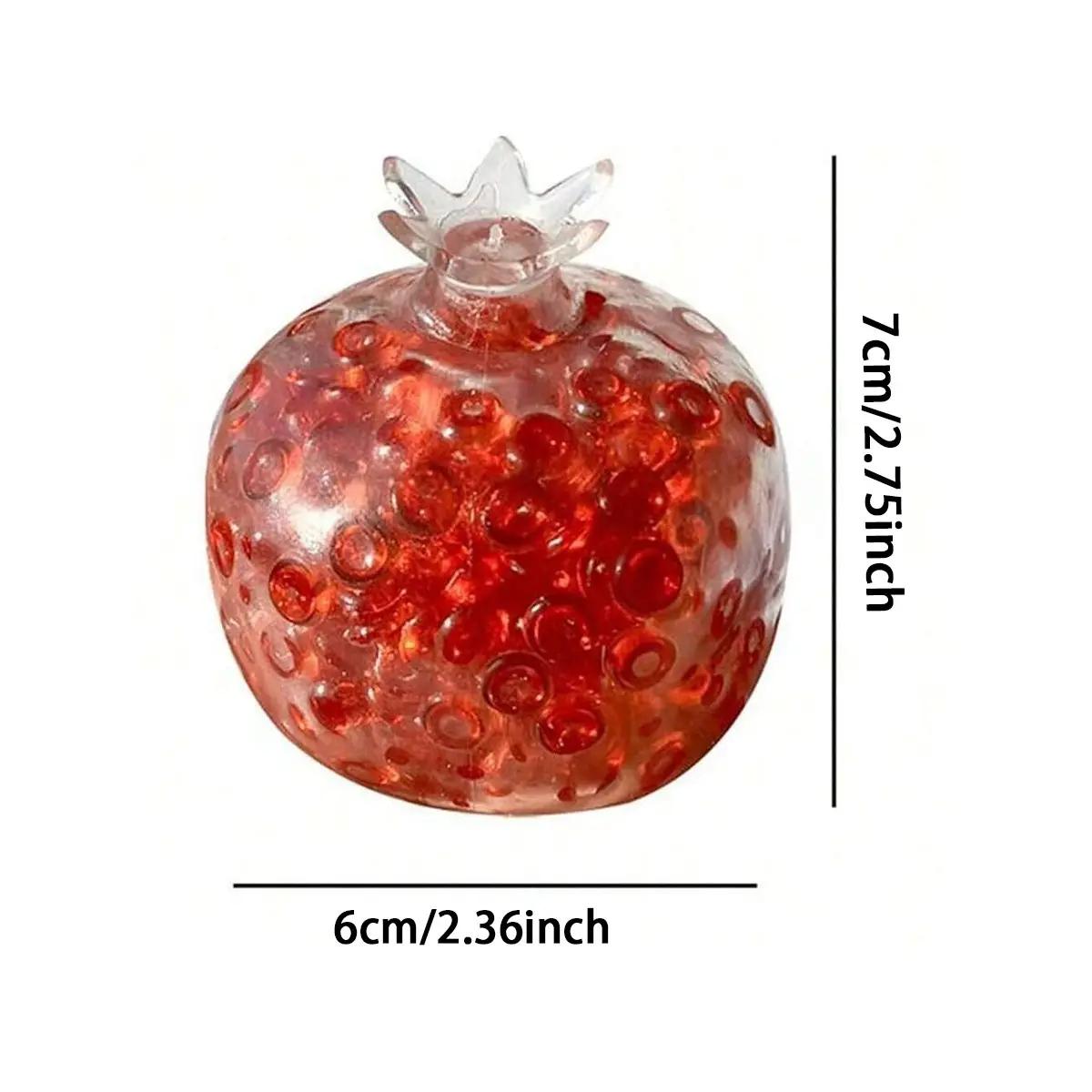 Handmade Pomegranate Crunchy Stress Ball,Soft Stretchy ASMR Fidget Toy,Moldable Vacuum Sealed Stress Balls,for Stress & Anxiety Relief,Aesthetic Desk Toy