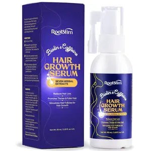 Hair Growth Serum with rice water, biotin, caffeine, and 7 herbal extracts for thicker, healthier hair. Suitable for daily use.