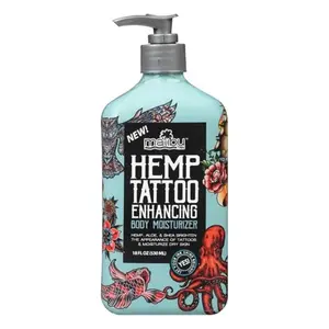 Tattoo Enhancing Hemp Body Lotion (18 fl oz Pump) – Deep Moisturizing with Shea Butter, Coconut Oil & Aloe Vera, Brightens & Revives Tattoos for Dry Skin Care