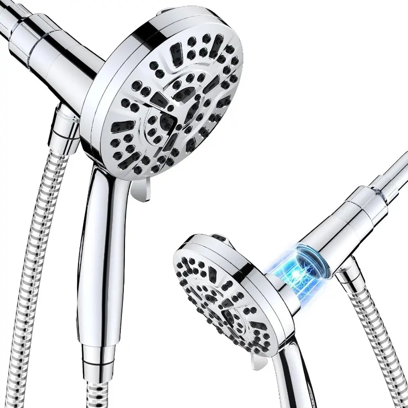 Magnetic High Pressure Shower Head, 10-Mode Handheld Shower Head, Built-in 2 Power Wash, Shower Head with Handheld with Magnetic Docking System & 60-Inch Hose, 2.5 GPM ShowerHead with 5''
