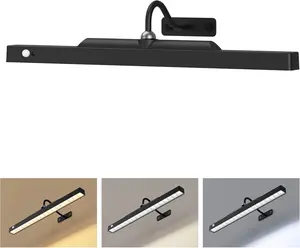 Picture Light for Wall Art Motion Sensor  16''  and Dimmable Gallery Light, 5000mAh  Operated with Remote Control Art Light Over Frame Paintings and Artworks (Black)