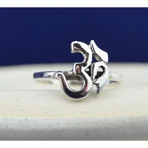 Sterling Silver OM Symbol Ring | Hindu Sacred Sound | Spiritual Jewelry