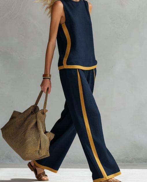 2026 NEW Blend Two Piece Set for Women Sleeveless Top Wide Leg Pants Set Boho Fashion Casual Summer Loungewear Set for Work Streetwear Party and Daily Wear Womenswear Bottoms Trouser Outfit Womenswear # Set # CasualWear #tiktokshopspringglowup