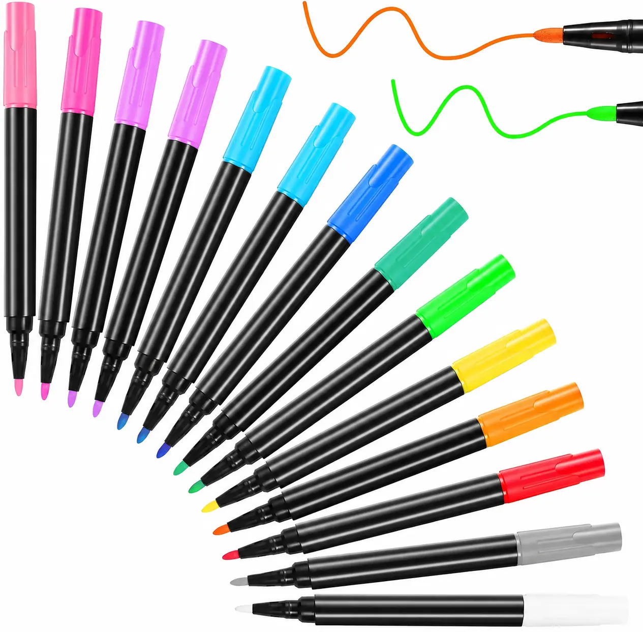 14-Pack Liquid Chalk Markers, 1mm Fine Tip Pens for Acrylic Calendar, Glass, Whiteboard, Window and Mirror