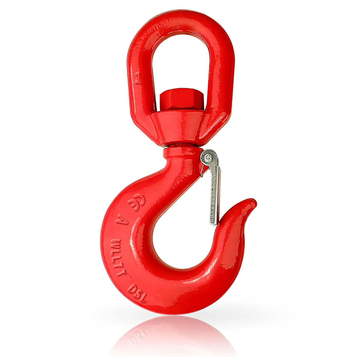 7 Ton Swivel Hook Heavy Duty Swivel Lifting Hook with Safety Latch, Rigging Hook Self Locking Crane Swivel Hook, G80 Grade Rotating Swivel Eye Sling Hook for Lifting with 15432 lbs Load Limit