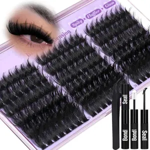 168 Spiky Lash Clusters, Dense Eyelash Bundles with Pointed Tips, Wispy Cluster False Eyelashes, 12-20mm D Curl, Fluffy Individual Lashes, Makeup