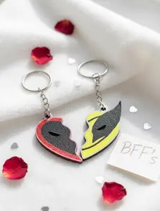 Deadpool and Wolverine Split Heart Keychain Set