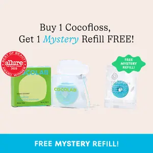 COCOLAB Cocofloss Dental Floss - Award-Winning, 500+ Woven Waxed Fibers, Coated in Coconut Oil for Freshness & Plaque Removal - 33 Yd, 2-Month Supply Oral Hygiene Kit Vegan