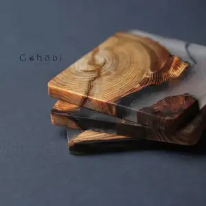 Classic Wooden Resin Coasters 8cm